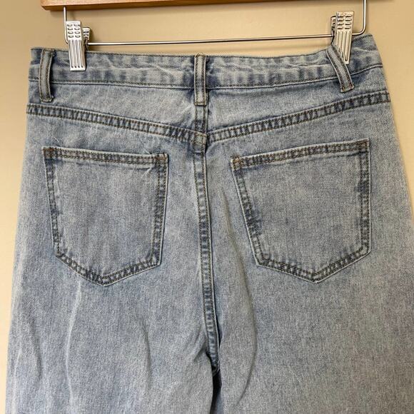 90s Y2K JEANS High Rise Butterfly Wide Boho Baggy Light Wash Size Medium - Picture 9 of 11